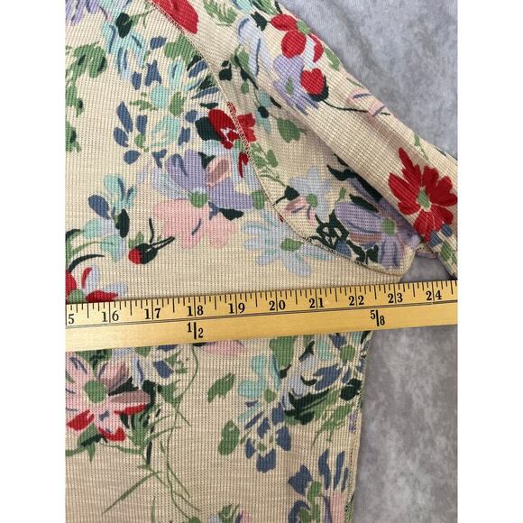 Polo Ralph Lauren Thermal Henley Dress Scattered Floral Maxi Long Sleeve XXL - Picture 10 of 11